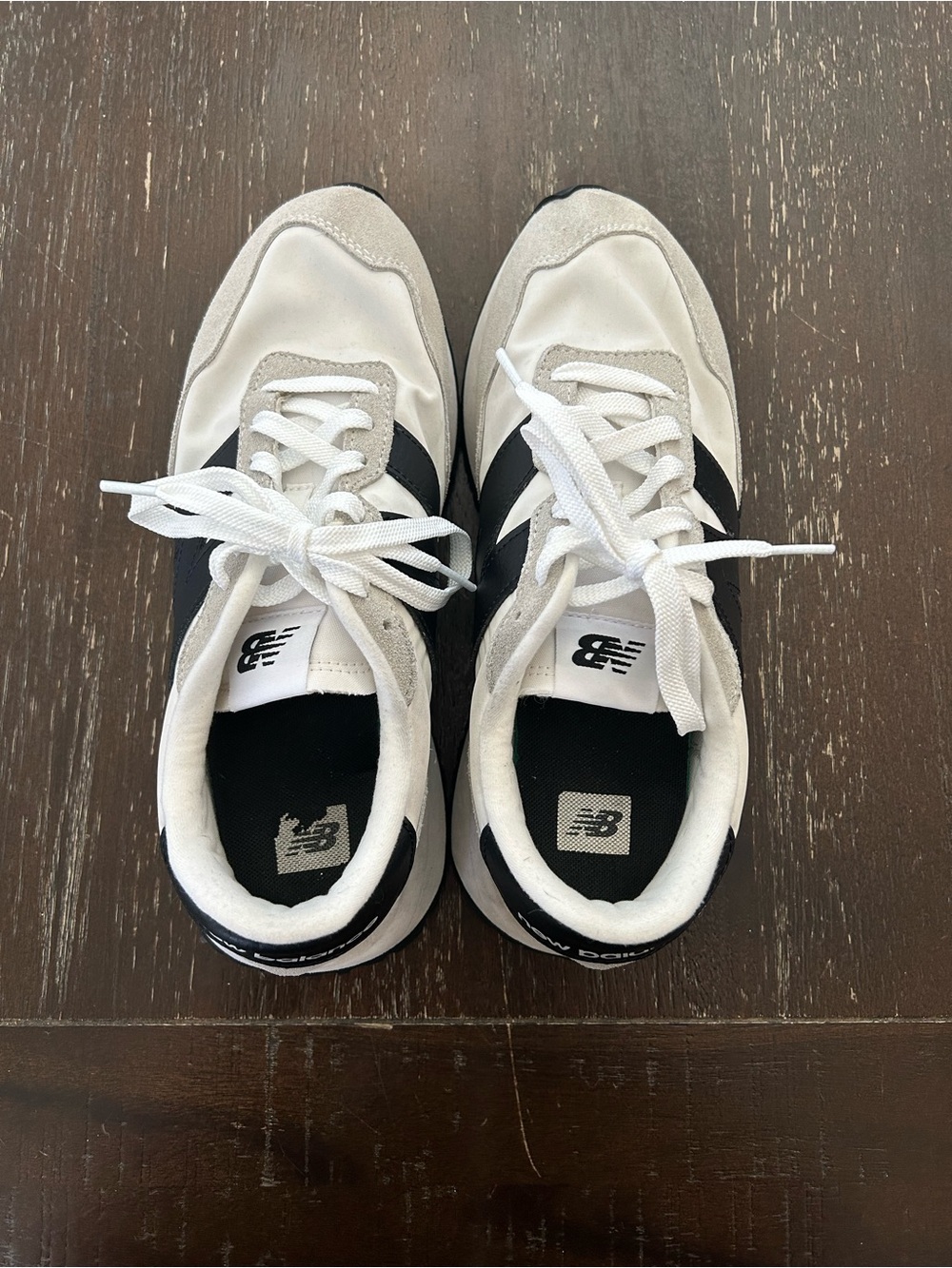 New Balance Women’s White and Black Retro Runner Sneakers